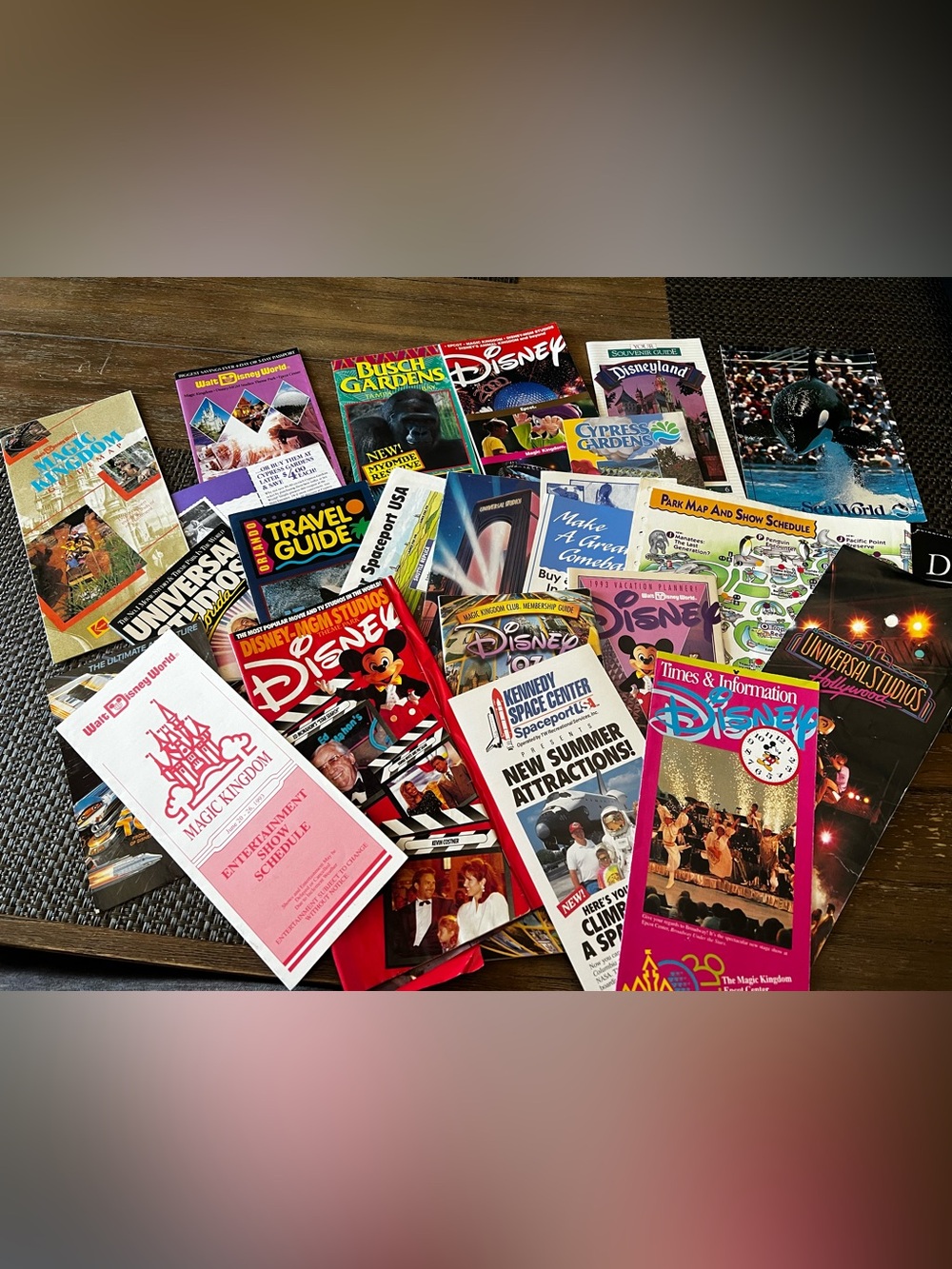 Assorted Disney & Theme Park Brochures - Multicolor Travel Guides Vintage